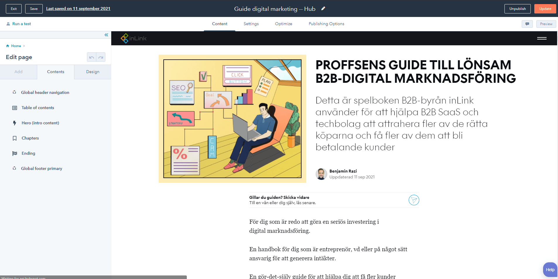 Website -- Guide digital marketing website in HubSpot