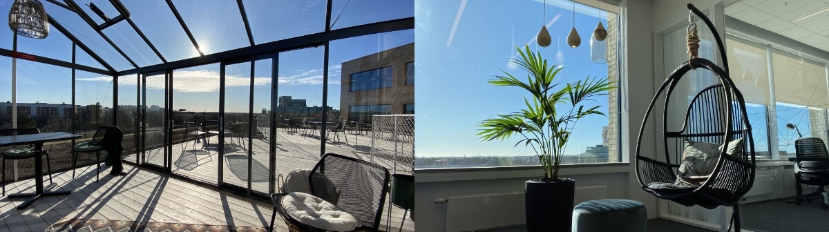 Bilder på inLinks kontor och soltak